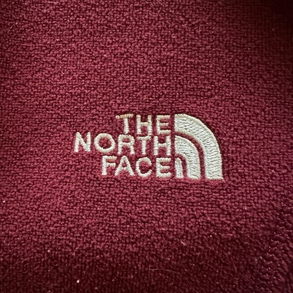 North Face Masonic Fleece Full Zip Hoodie Jacket Size Small Maroon Red Polartec - Picture 5 of 12